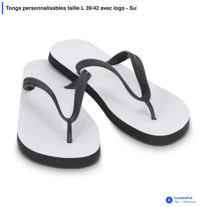 Tongs personnalisables taille L 39/42 avec logo - Sublimation - Image 2