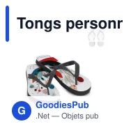 Tongs personnalisables taille S 35/38 avec logo - Sublimation - Miniature 1