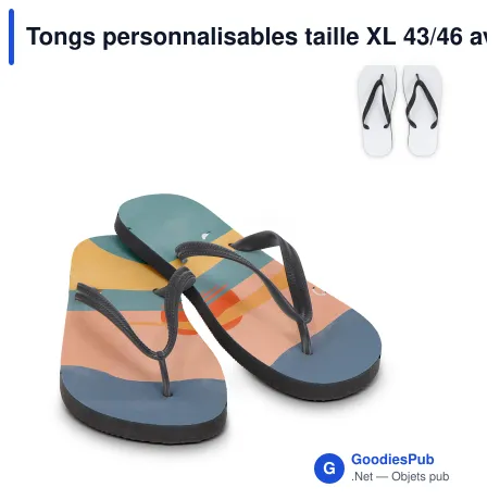 Tongs personnalisables taille XL 43/46 avec logo - Sublimation