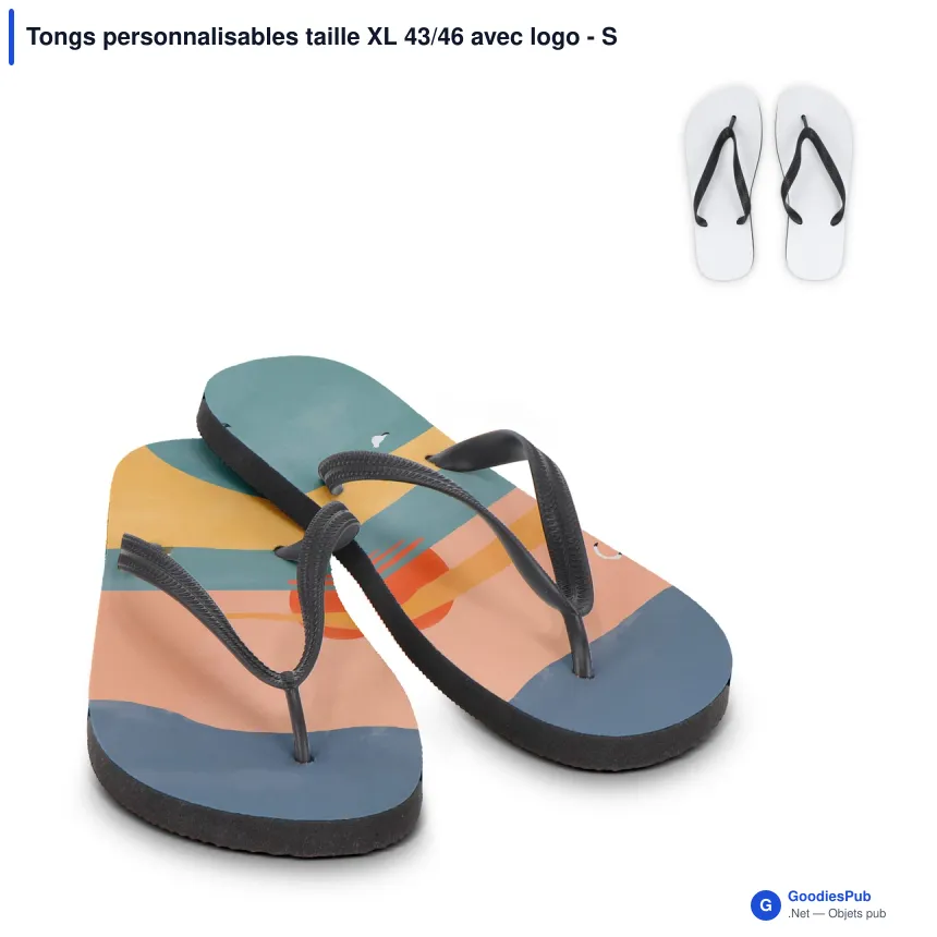 Tongs personnalisables taille XL 43/46 avec logo - Sublimation - Image 1