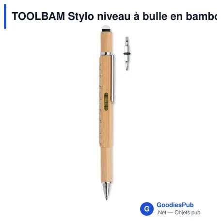 TOOLBAM Stylo niveau à bulle en bambou