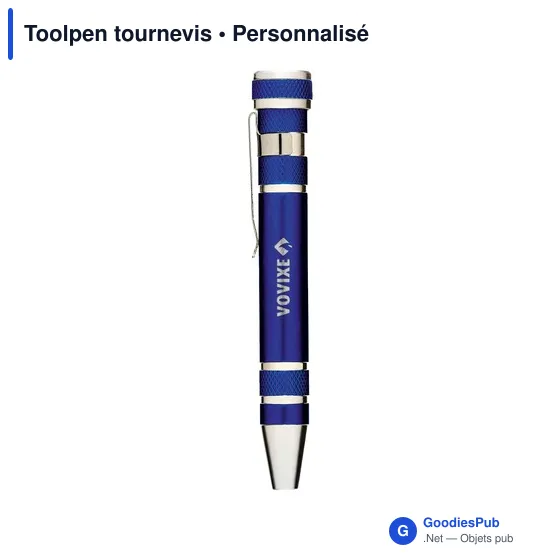 Tournevis personnalisable Toolpen avec logo - 8 embouts - Image 3