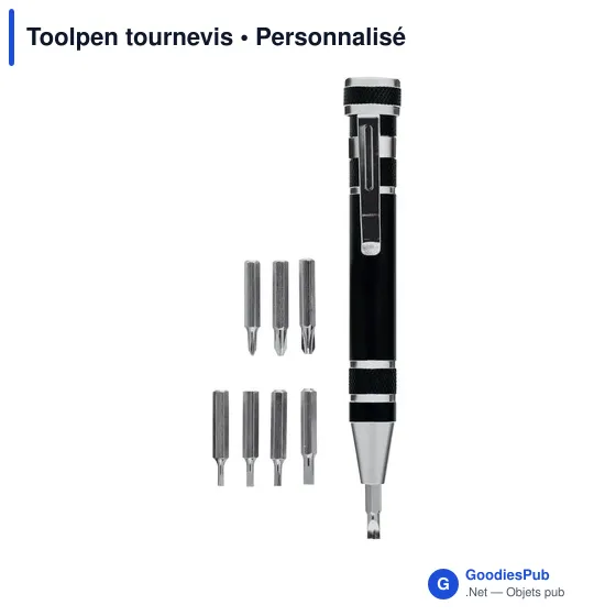 Tournevis personnalisable Toolpen avec logo - 8 embouts - Image 4