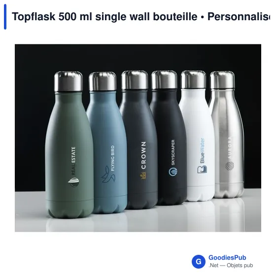 Bouteille d'eau personnalisable 500 ml en acier inoxydable - Topflaskavec logo - Image 3