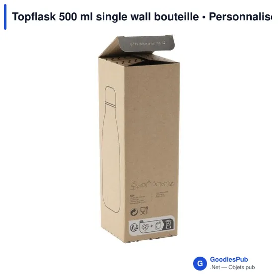 Bouteille d'eau personnalisable 500 ml en acier inoxydable - Topflaskavec logo - Image 5