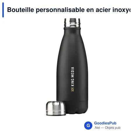 Bouteille personnalisable en acier inoxydable recyclé 500 ml - Topflask RCSavec logo