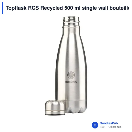 Bouteille personnalisable en acier inoxydable recyclé 500 ml - Topflask RCSavec logo - Image 11