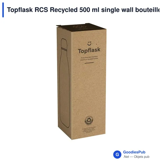 Bouteille personnalisable en acier inoxydable recyclé 500 ml - Topflask RCSavec logo - Image 12