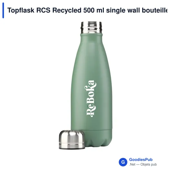 Bouteille personnalisable en acier inoxydable recyclé 500 ml - Topflask RCSavec logo - Image 6