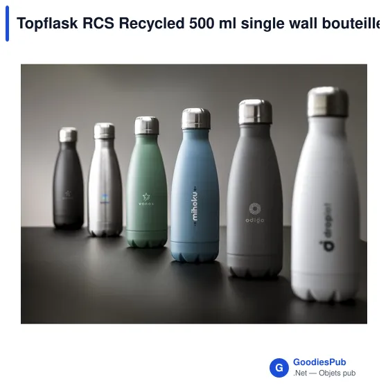 Bouteille personnalisable en acier inoxydable recyclé 500 ml - Topflask RCSavec logo - Image 9