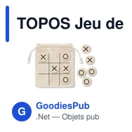 TOPOS Jeu de morpion en bois - Miniature 1