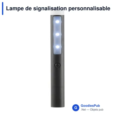 Lampe de signalisation personnalisable avec logo - Torche 3 LEDS Jolene