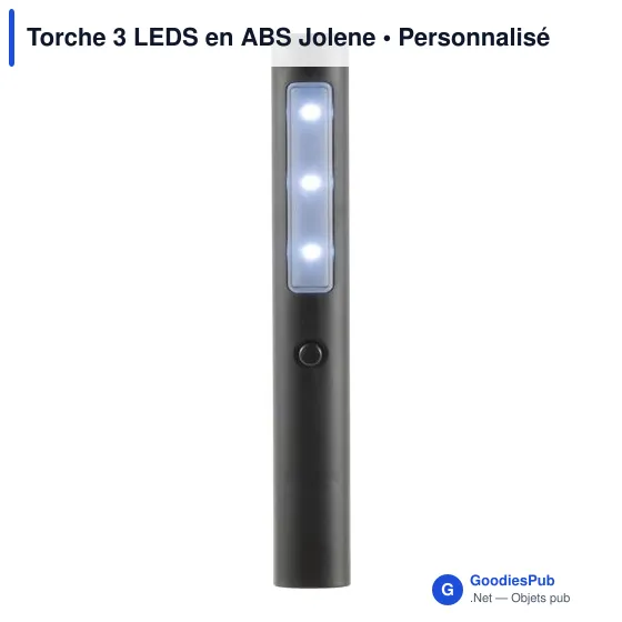 Lampe de signalisation personnalisable avec logo - Torche 3 LEDS Jolene - Image 1