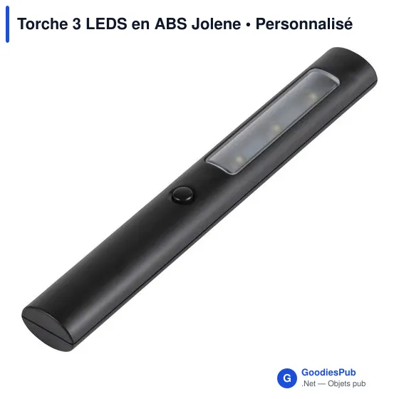 Lampe de signalisation personnalisable avec logo - Torche 3 LEDS Jolene - Image 2