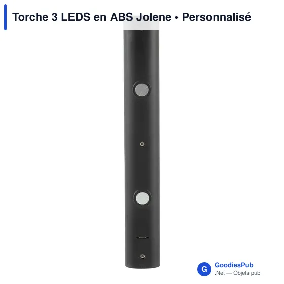 Lampe de signalisation personnalisable avec logo - Torche 3 LEDS Jolene - Image 3