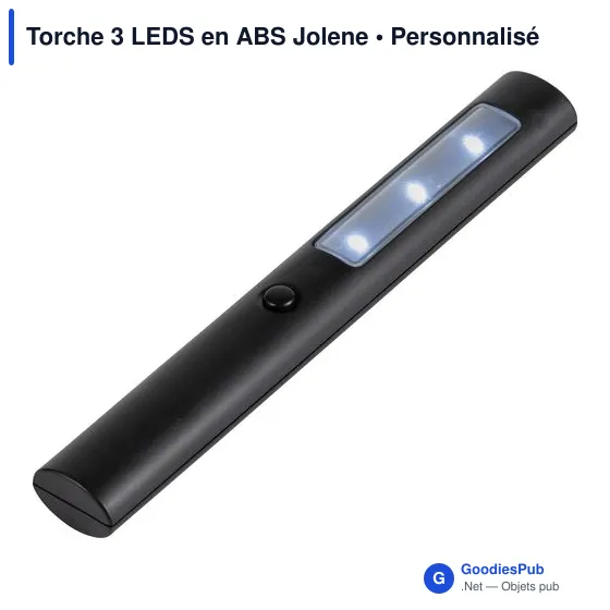 Lampe de signalisation personnalisable avec logo - Torche 3 LEDS Jolene - Image 4
