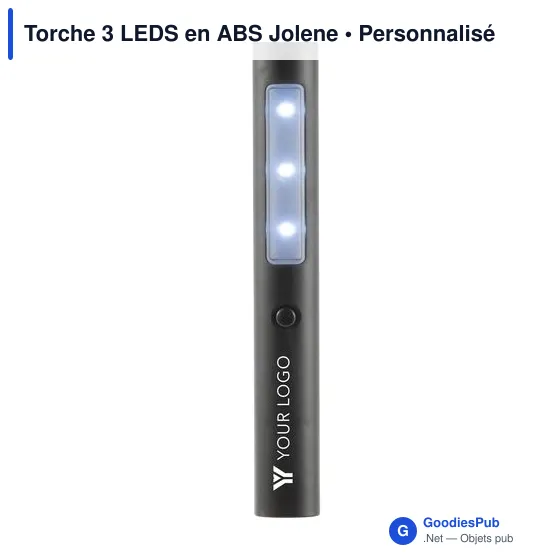 Lampe de signalisation personnalisable avec logo - Torche 3 LEDS Jolene - Image 6