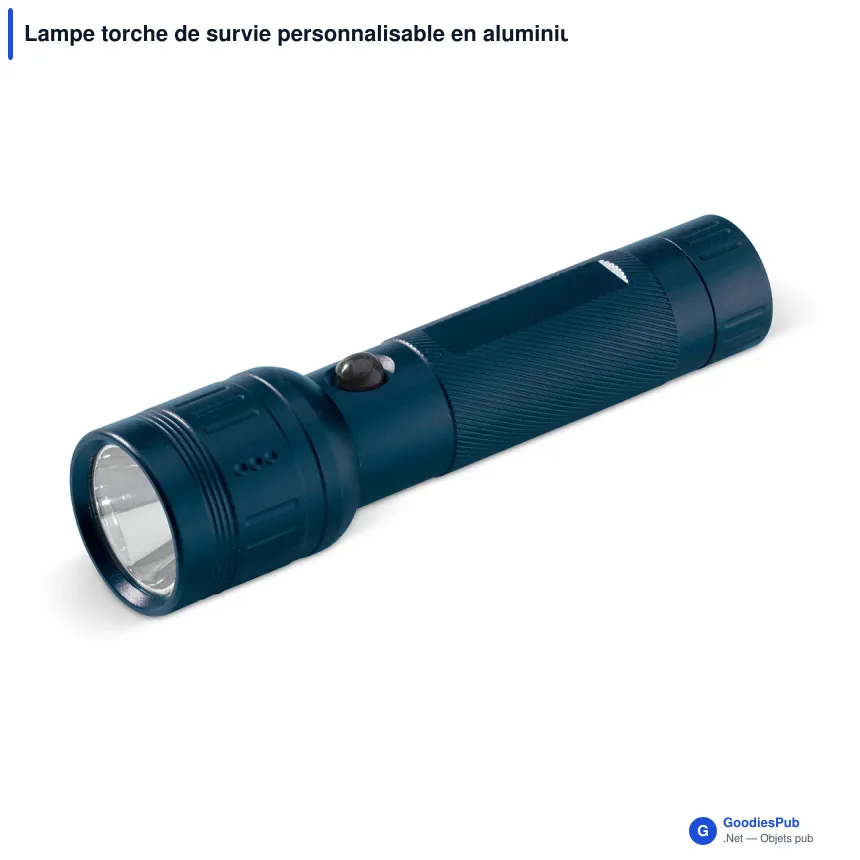 Lampe torche de survie personnalisable en aluminium avec logo - Survie - Image 2