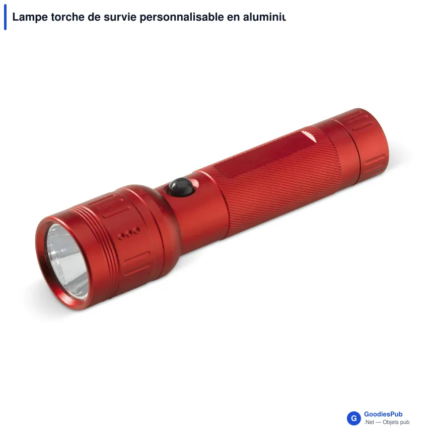 Lampe torche de survie personnalisable en aluminium avec logo - Survie - Image 3