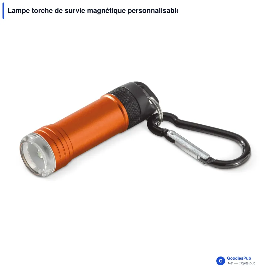 Lampe torche de survie magnétique personnalisable avec logo - Survie Magnet - Image 2