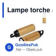 Lampe torche à clip personnalisable en bambou avec logo - Clip - Miniature 1