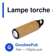 Lampe torche à clip personnalisable en bambou avec logo - Clip - Miniature 2