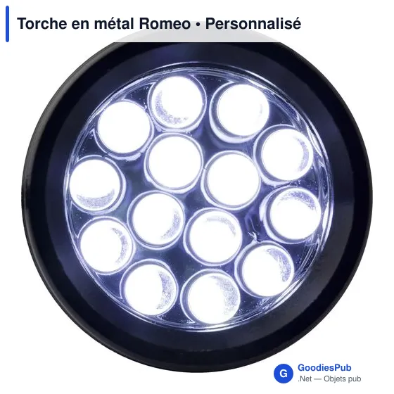 Lampe torche personnalisable en métal avec logo - modèle Romeo - Image 3