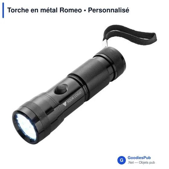 Lampe torche personnalisable en métal avec logo - modèle Romeo - Image 4