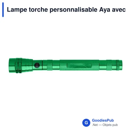 Lampe torche personnalisable Aya avec logo - flexible et téléscopique