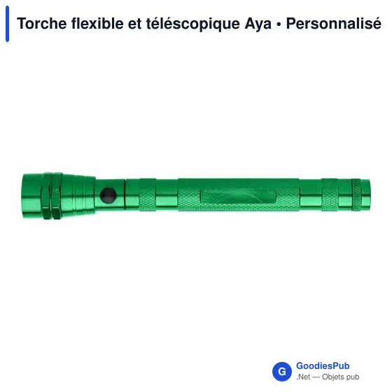 Lampe torche personnalisable Aya avec logo - flexible et téléscopique - Image 1