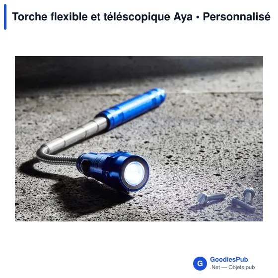 Lampe torche personnalisable Aya avec logo - flexible et téléscopique - Image 12