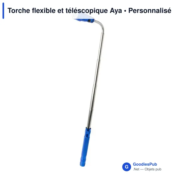 Lampe torche personnalisable Aya avec logo - flexible et téléscopique - Image 3