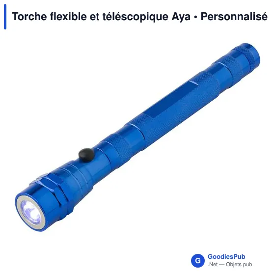 Lampe torche personnalisable Aya avec logo - flexible et téléscopique - Image 4