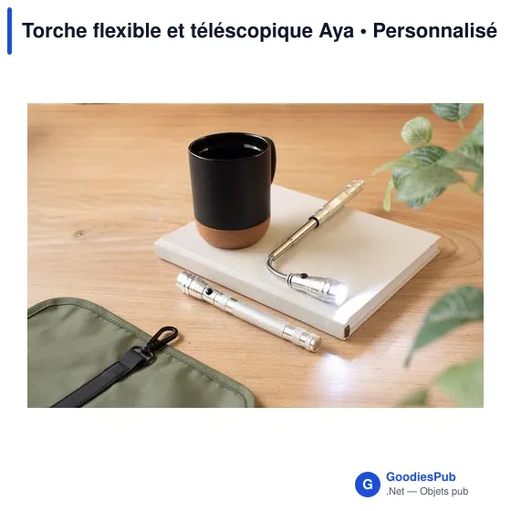 Lampe torche personnalisable Aya avec logo - flexible et téléscopique - Image 7