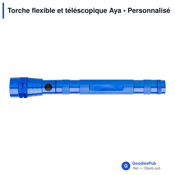 Lampe torche personnalisable Aya avec logo - flexible et téléscopique - Image 8