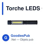Lampe torche personnalisable avec logo - Torche LEDS COB Dimitri - Miniature 2