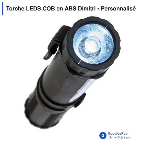 Lampe torche personnalisable avec logo - Torche LEDS COB Dimitri - Image 5