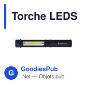 Lampe torche personnalisable avec logo - Torche LEDS COB Dimitri - Miniature 6