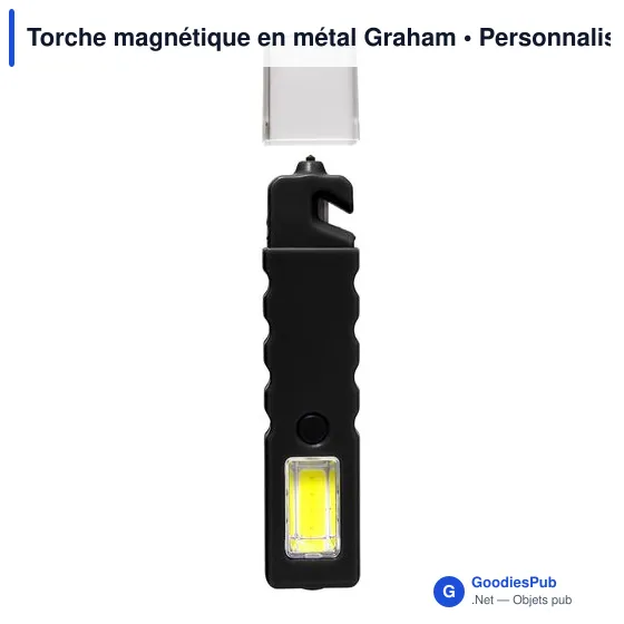 Torche magnétique personnalisable en métal Graham avec logo - Image 3