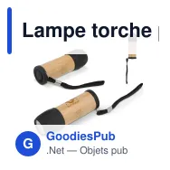 Lampe torche personnalisable en ABS recyclé et bambou avec logo - R-ABS - Miniature 1
