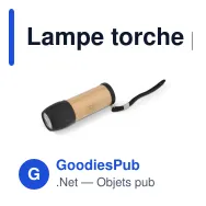 Lampe torche personnalisable en ABS recyclé et bambou avec logo - R-ABS - Miniature 2