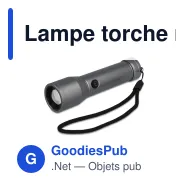 Lampe torche rechargeable personnalisable en aluminium recyclé avec logo - IPX4 - Miniature 2
