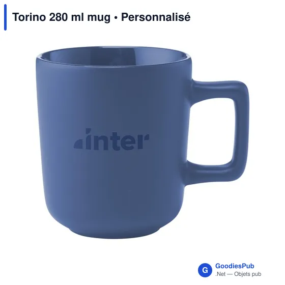 Mug en céramique personnalisable Torino 280 ml avec logo - Image 1