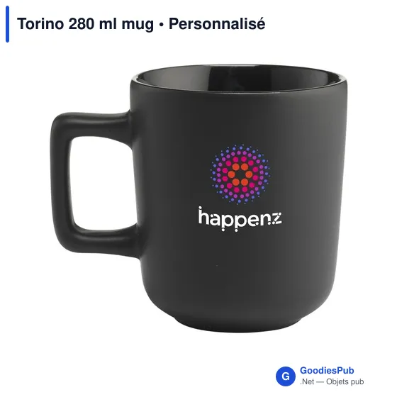 Mug en céramique personnalisable Torino 280 ml avec logo - Image 4