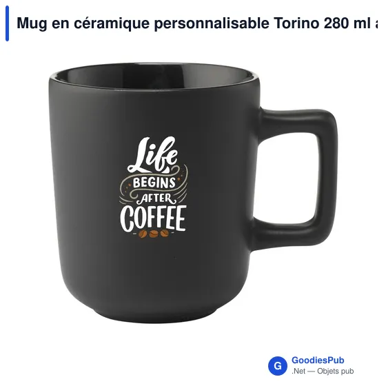 Mug en céramique personnalisable Torino 280 ml avec logo - Image 9