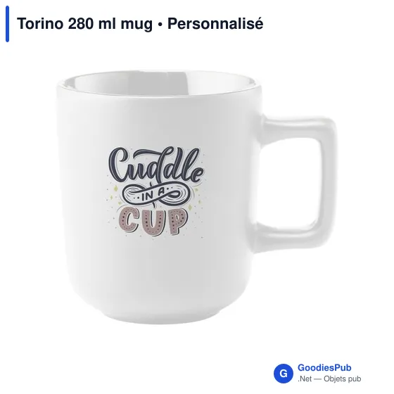 Mug en céramique personnalisable Torino 280 ml avec logo - Image 10