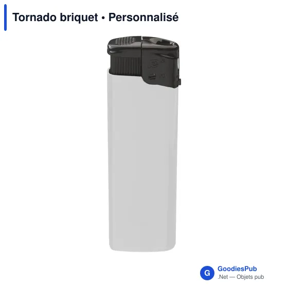 Briquet électronique personnalisable avec logo - Tornado - Image 2