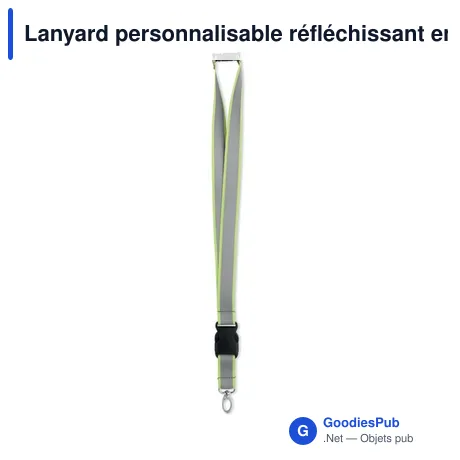 Lanyard personnalisable réfléchissant en RPET avec logo - TOSEE