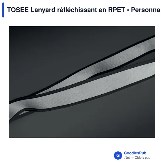 Lanyard personnalisable réfléchissant en RPET avec logo - TOSEE - Image 11