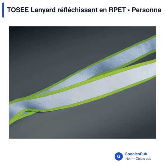 Lanyard personnalisable réfléchissant en RPET avec logo - TOSEE - Image 3